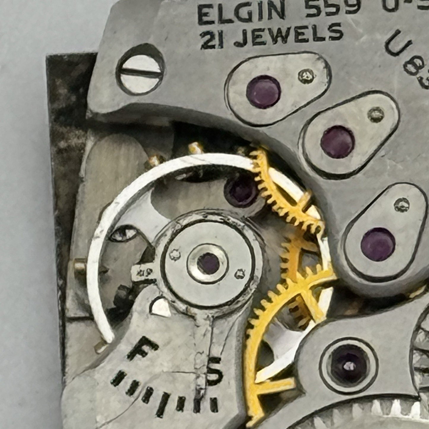 15/0s Running Lord Elgin Grade 559 Model 3 American Watch Movement PARTS SPARES