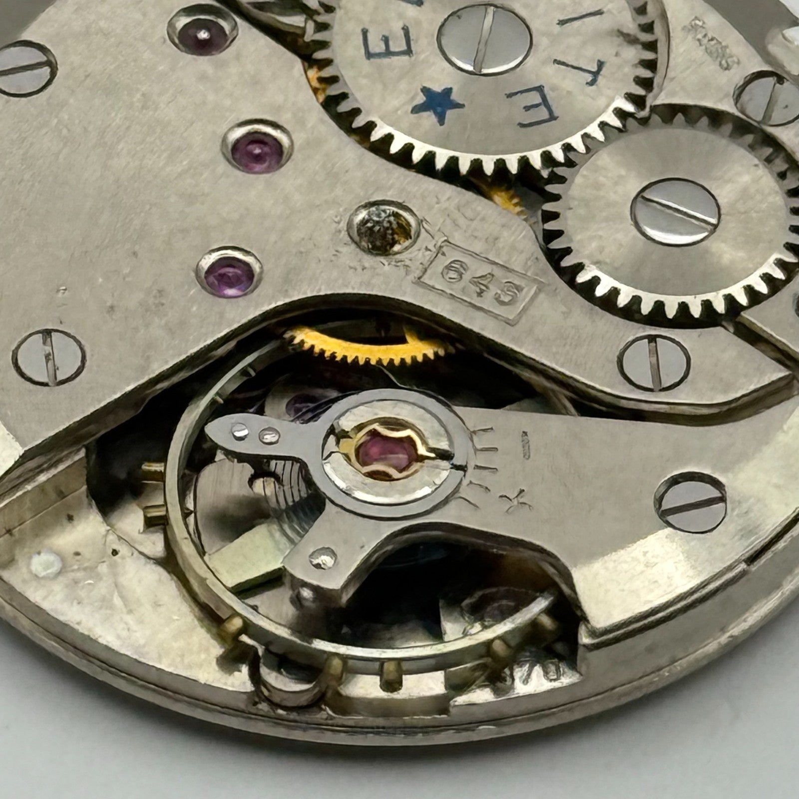 ETA 2370 Everite Watch Movement Manual Wind Vintage Parts Repair 25.9mm