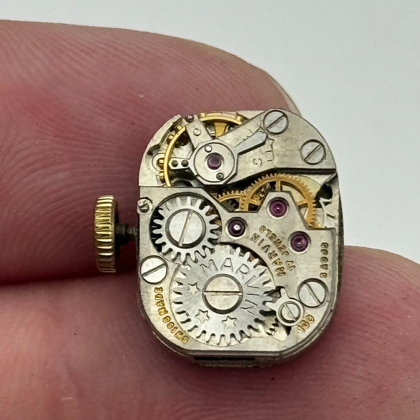 12.1mm Running Marvin Cal 160 Manual Wind 17 Jewels Swiss Watch Movement PARTS