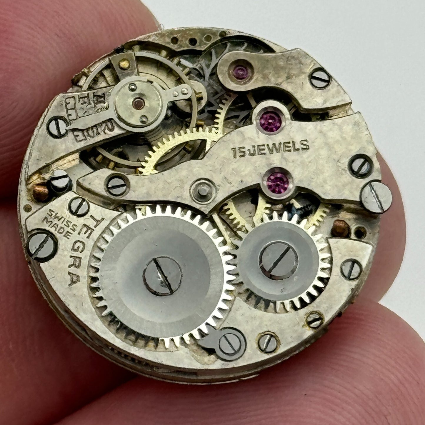 23.7mm Tegra 15 Jewels Swiss Porcelain Dial Trench Watch Movement Manual Wind
