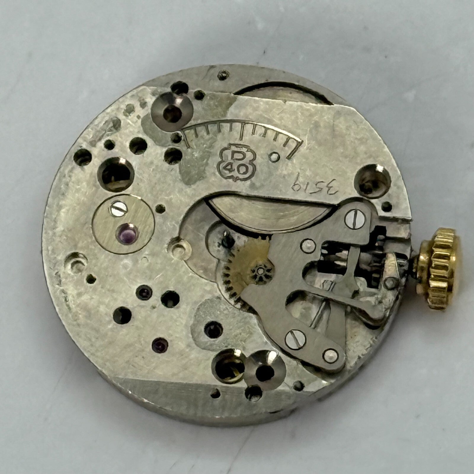 19.6mm Vintage Avia Derby D 40 Manual Wind Watch Movement PARTS REPAIR
