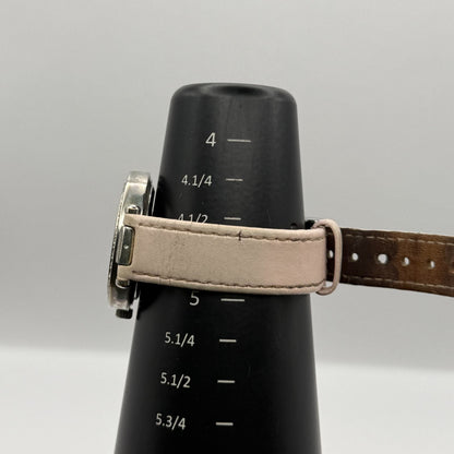 Solo Ladies Quartz Watch MOP Dial Crystal Accents Leather Strap Working 33mm