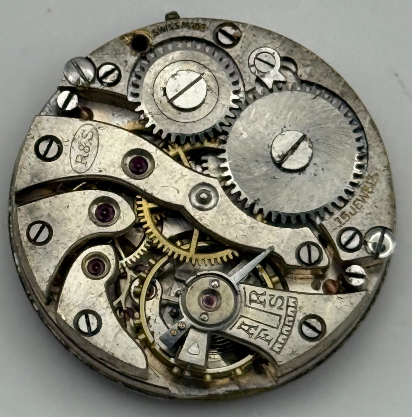 R&S Rotherham & Sons Watch Movement Manual Wind Vintage Parts Repair 23.6mm