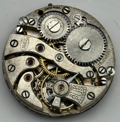 R&S Rotherham & Sons Watch Movement Manual Wind Vintage Parts Repair 23.6mm