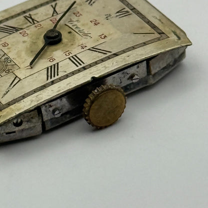 Everite 9/300 Tank Watch Movement Running 7 Jewels Manual Wind Parts 17.9mm