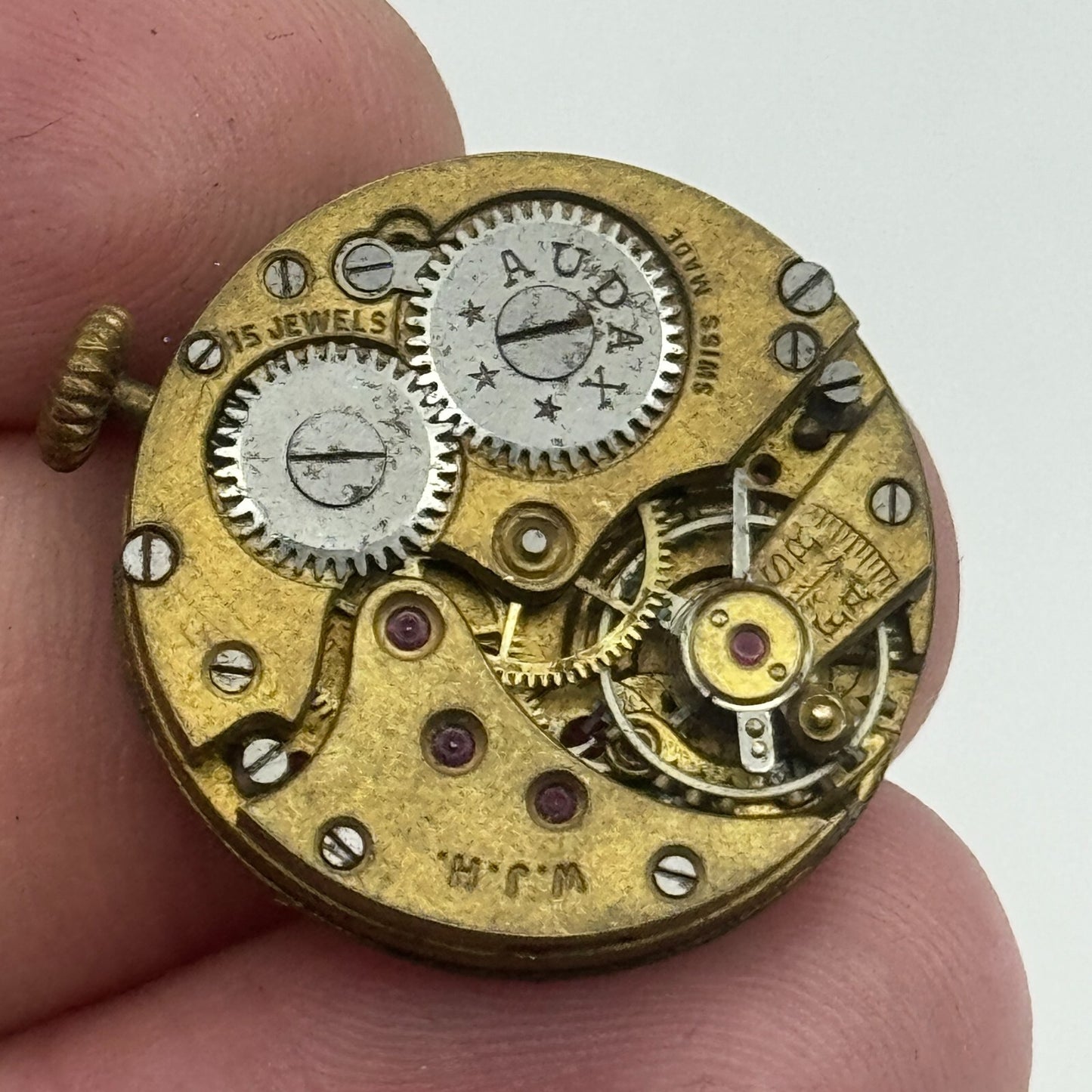 23.6mm Audax W.J.H. ETA 15 Jewels Balance Ok Manual Wind Watch Movement PARTS