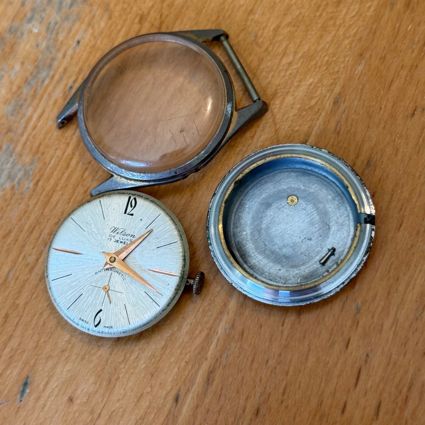 33mm Vintage Wilson De Luxe Brevete 314705 Manual Wind 17 Jewels Watch FOR PARTS