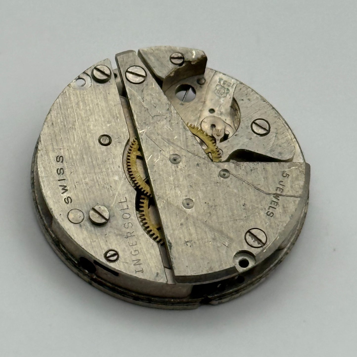 EB 1553 Watch Movement Ingersoll Manual Wind Vintage Swiss Parts Repair 23.7mm