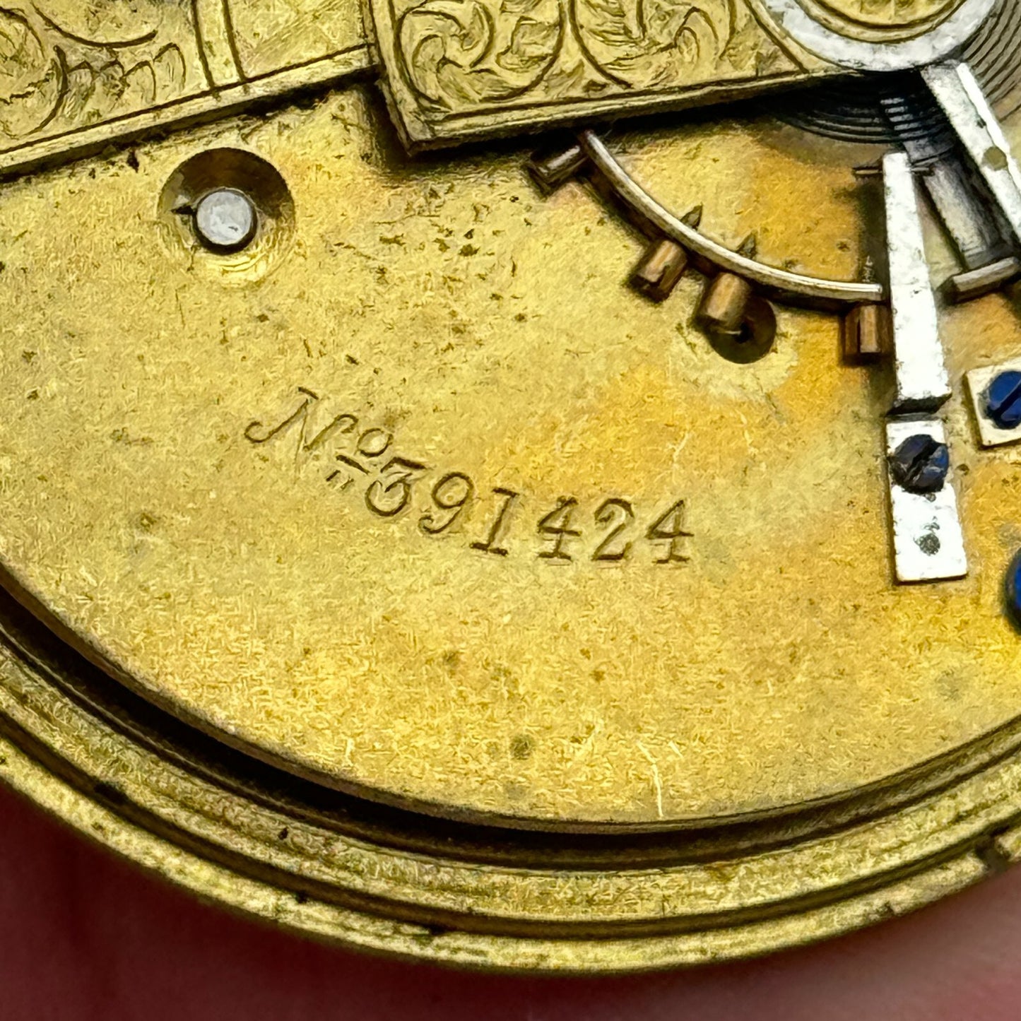 44.6mm Antique J G Graves English Express Lever Pocket Watch Movement PARTS