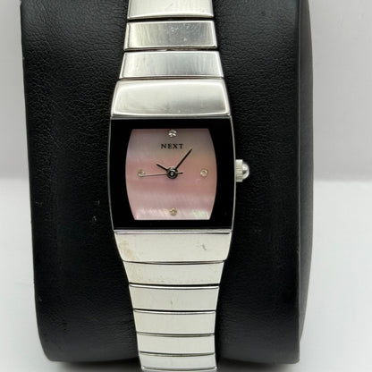 Ladies Next Quartz Watch ICW Pink Dial Steel Expandable Strap 20mm Working