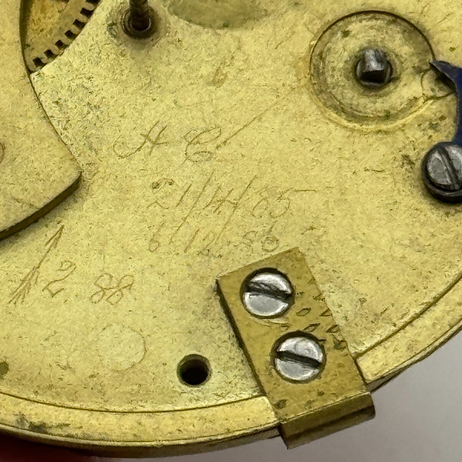 Fusee Pocket Watch Movement Antique English Key Wound Parts Repair Spares 46.7mm