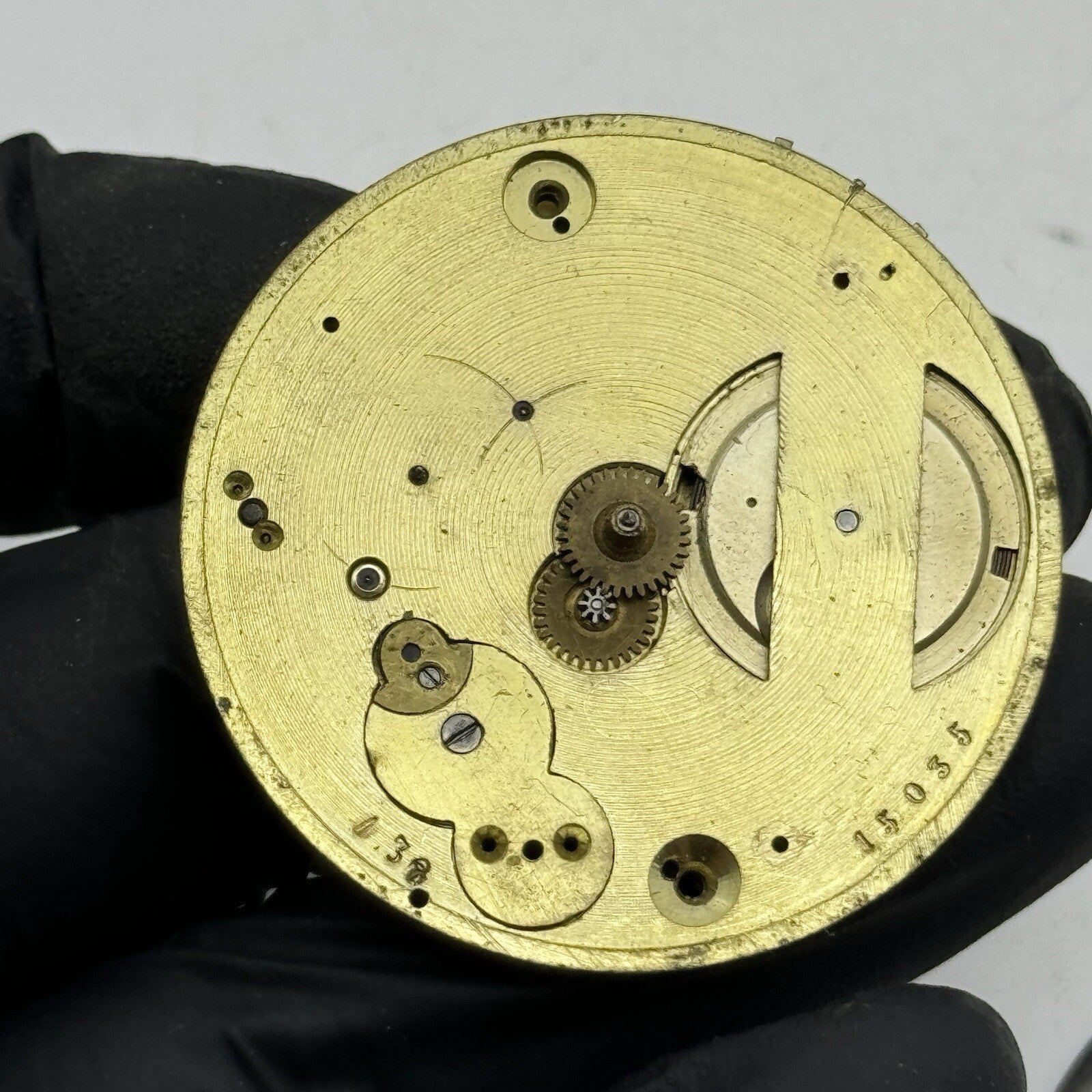 45.2mm Unidentified Pocket Watch Movement Roman Numerals Dial FOR PARTS