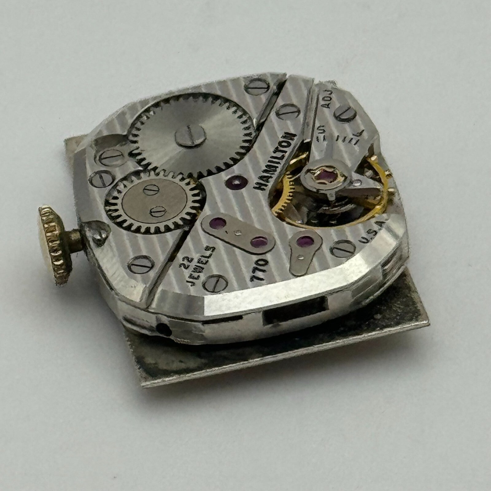 20.4mm Running Hamilton Cal 770 Manual Wind 22 Jewels USA Watch Movement PARTS
