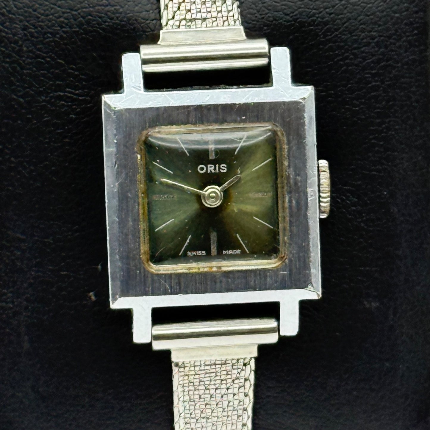 20mm 1970s Vintage Oris Green Dial Ladies Engraved Manual Wind Watch PARTS