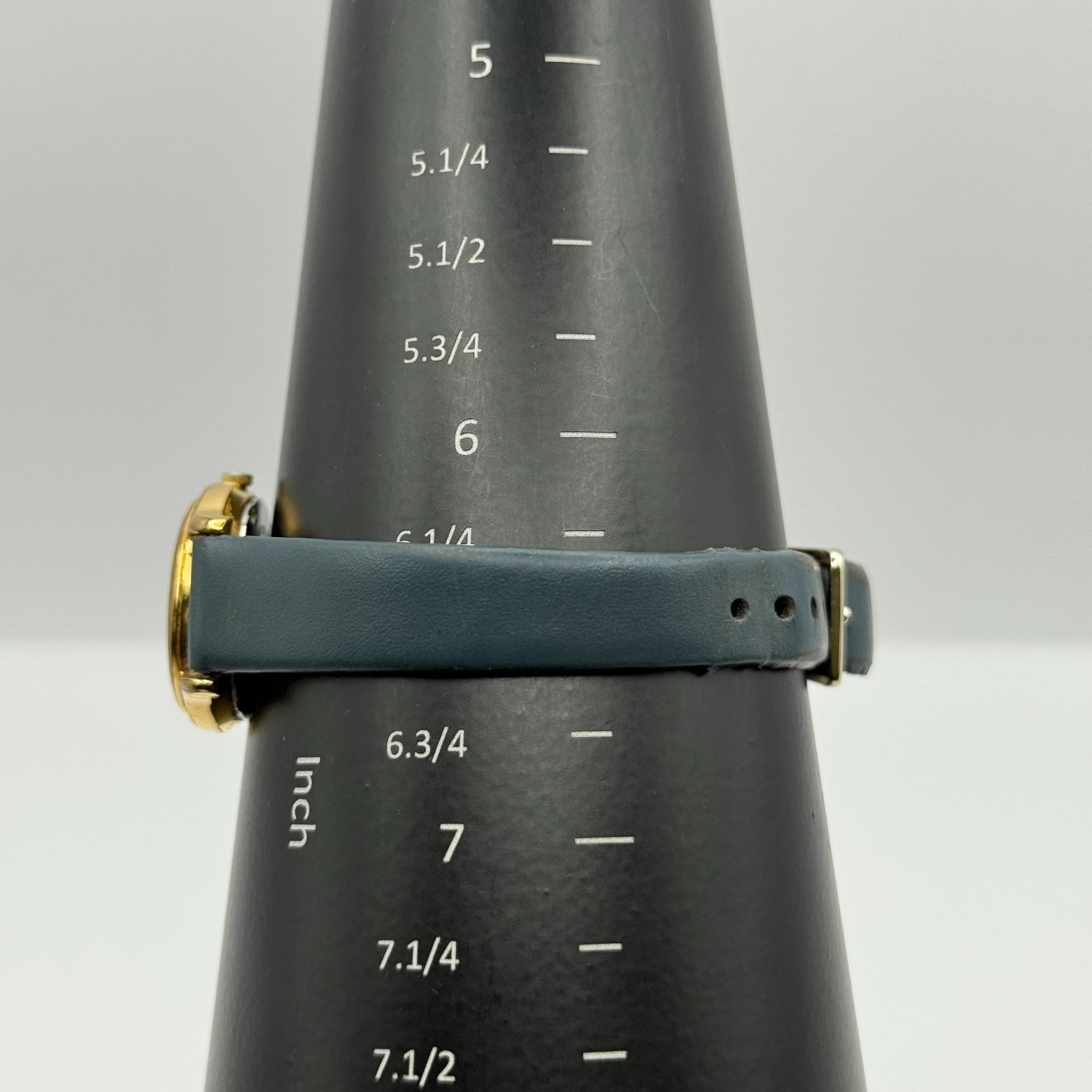 Pulsar Ladies Quartz Watch Date Dial Gold Tone Blue Leather Strap Working 24mm