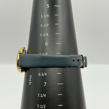 Pulsar Ladies Quartz Watch Date Dial Gold Tone Blue Leather Strap Working 24mm