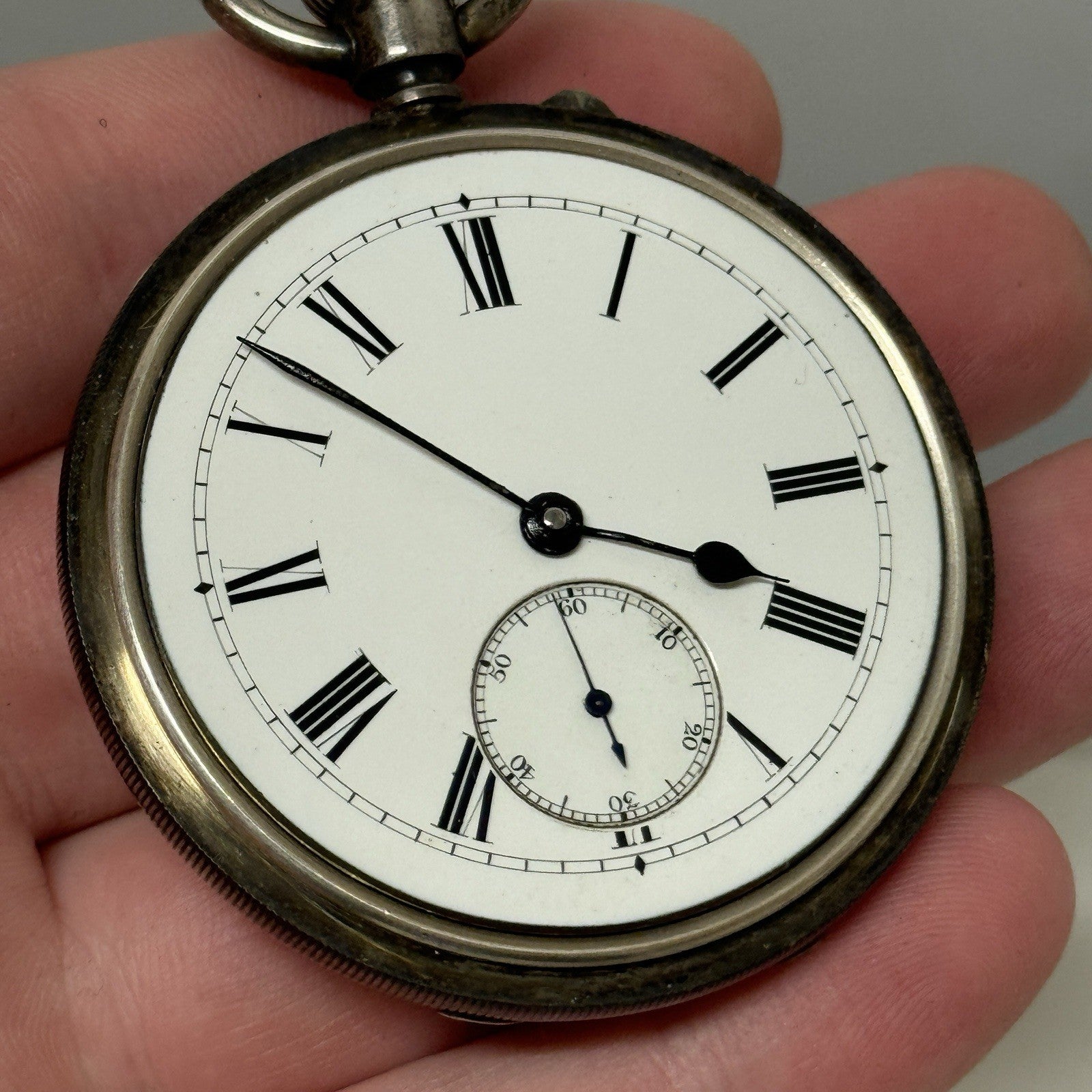 Pin Set Sterling Silver 3/4 Plate Lever English Watch LTD Pocket Watch TO REPAIR