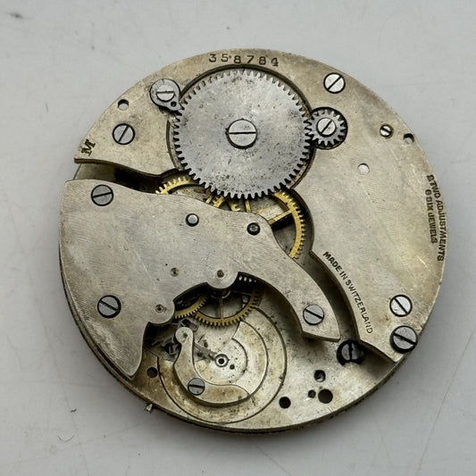 50.4mm Unidentified Unique Pocket Watch Movement FOR PARTS Restore