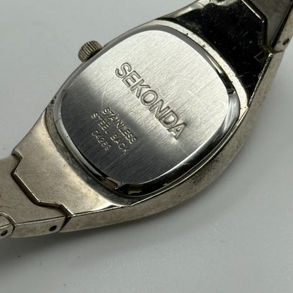 Sekonda Ladies Quartz Watch Purple Dial Silver Tone Bracelet Steel Working 24mm