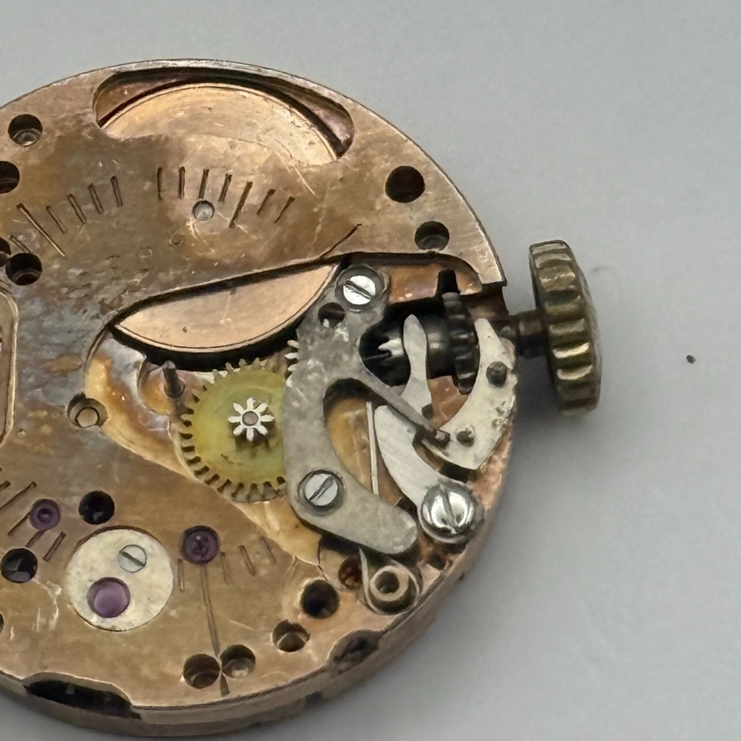 Helvetia 2665 Watch Movement Running Manual Wind Vintage Parts Repair 19.6mm