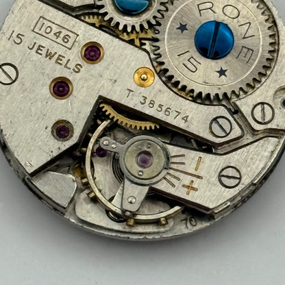 FHF 70 Watch Movement Rone Fifteen 1046 Manual Wind Vintage Parts Repair 23.7mm