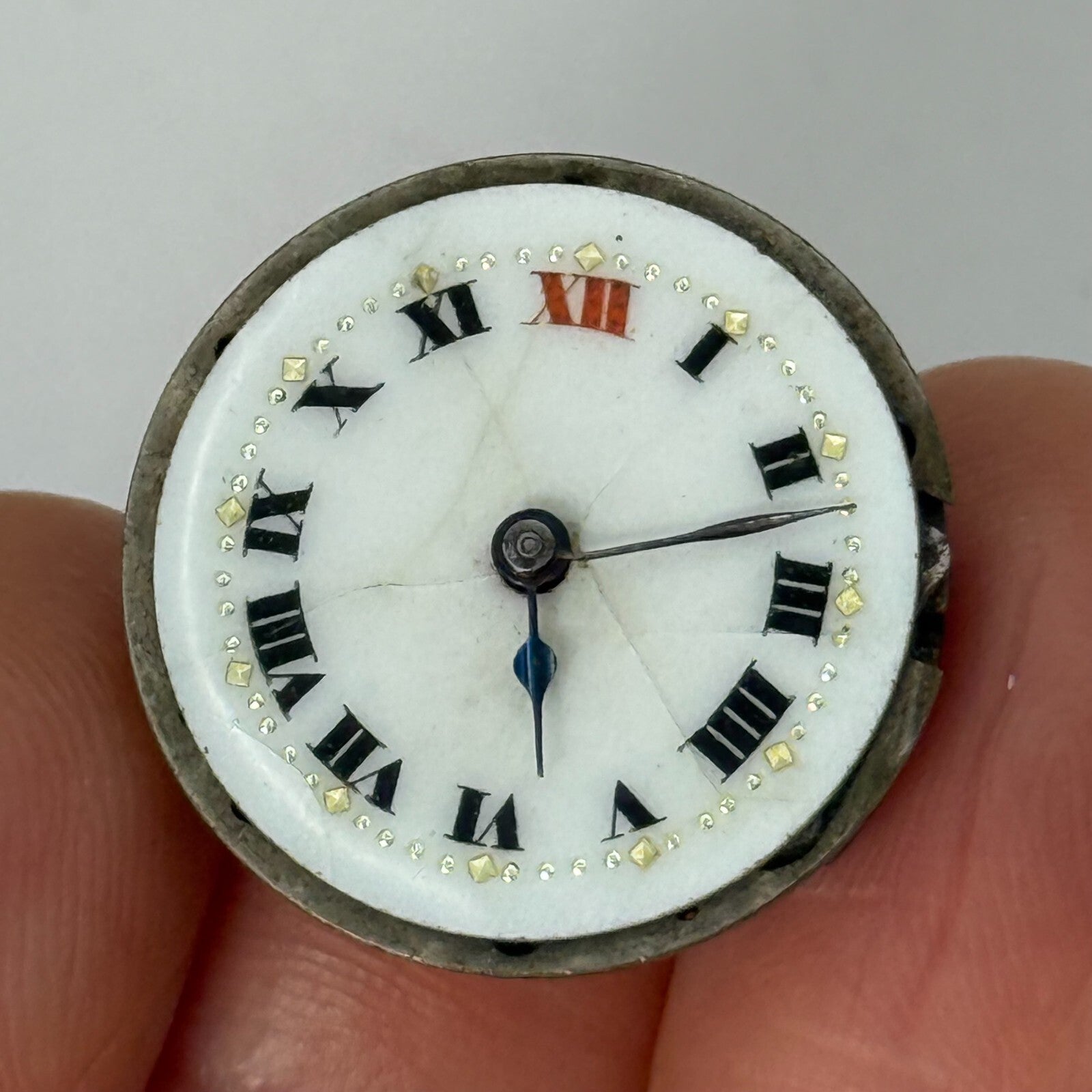 21.9mm Vintage Lanco 15 Jewels Swiss Trench Watch Movement Manual Wind PARTS