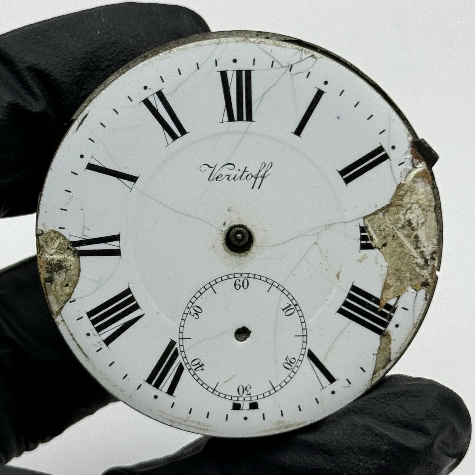 45.7mm Veritoff "Fake" Railroad Special Pocket Watch Movement FOR PARTS