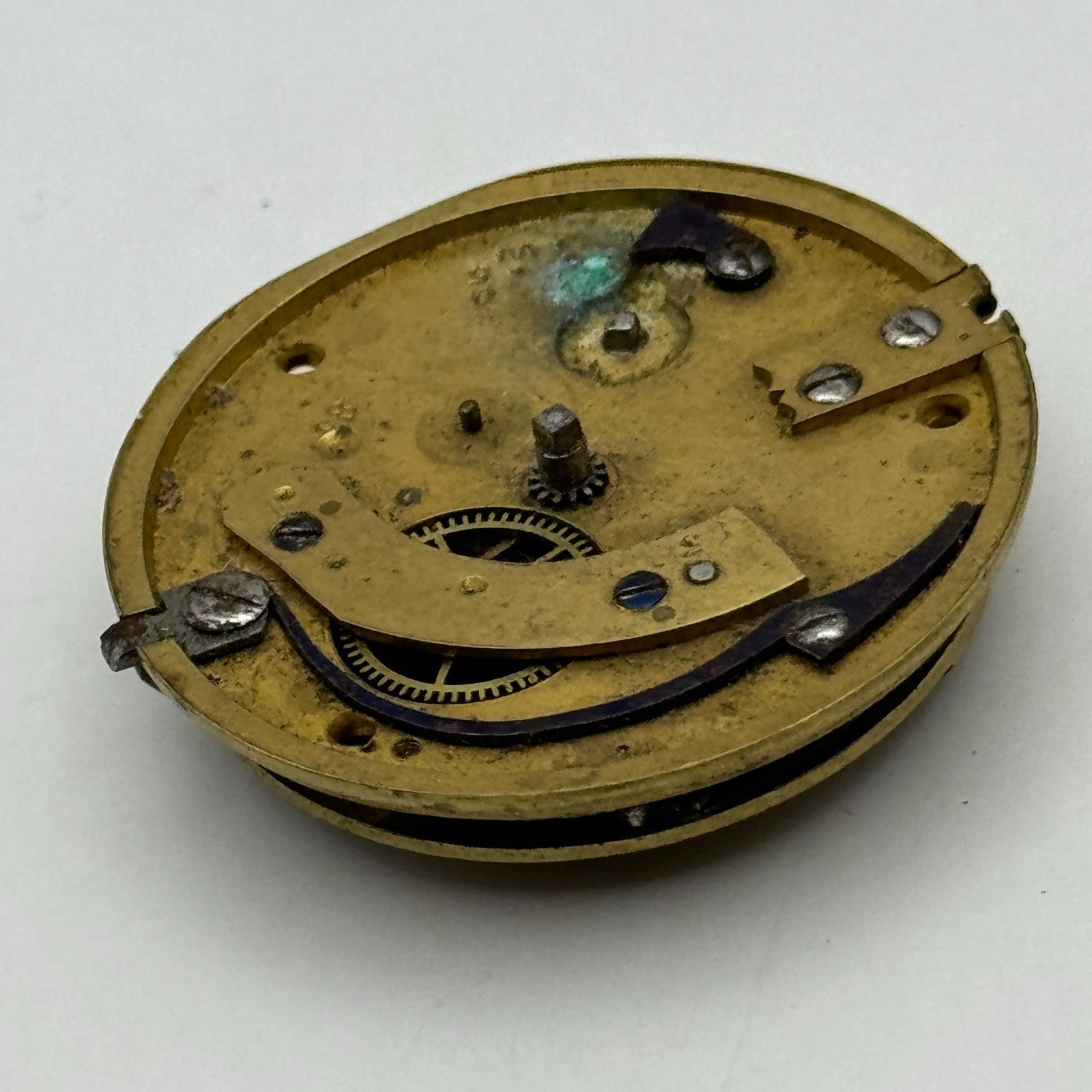 Fusee Pocket Watch Movement Antique English Key Wound Parts Repair Spares 35.7mm