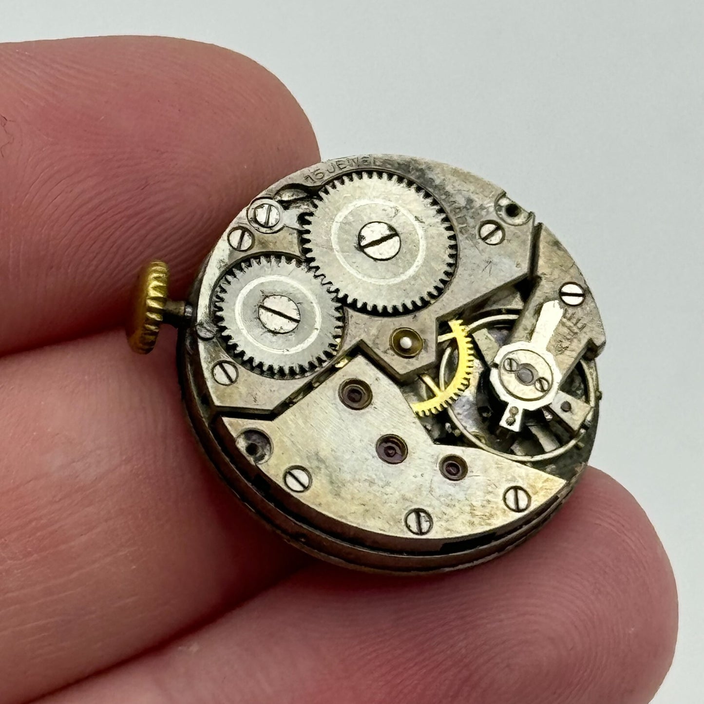 23.6mm Unidentified Balance Intact Trench Watch Movement Manual Wind Swiss PARTS