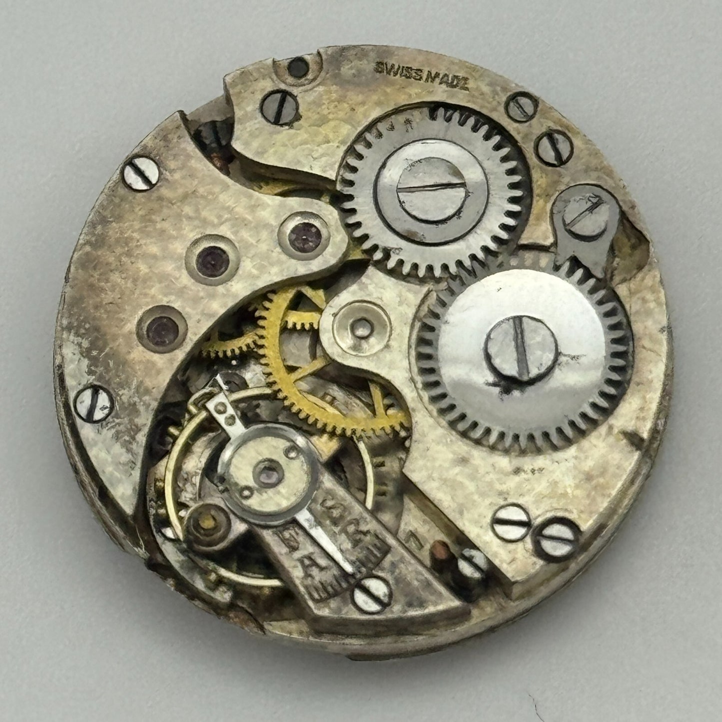 23.6mm Balance Ok Porcelain Dial Swiss Trench Watch Movement Manual Wind PARTS