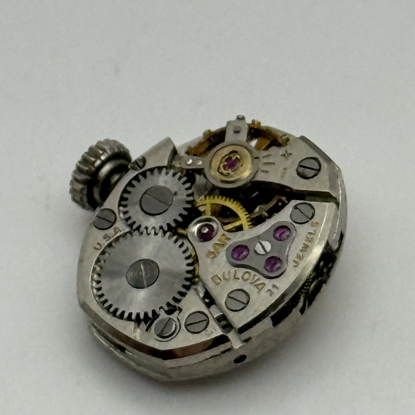 12.9mm Running Vintage Bulova 5AR Manual Wind Watch Movement PARTS REPAIR