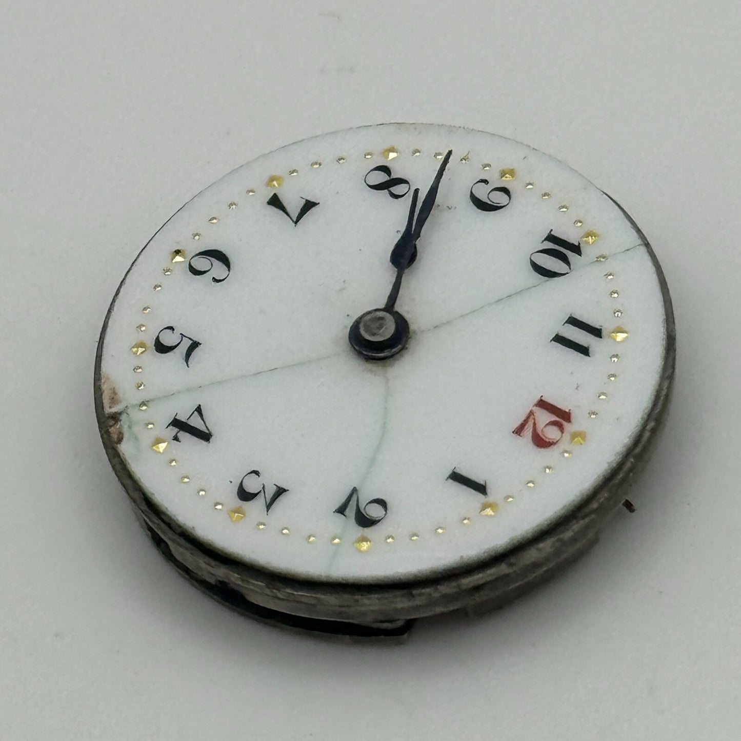 23.6mm Porcelain Dial Trench Dial Hands Watch Movement Manual Wind PARTS SPARES