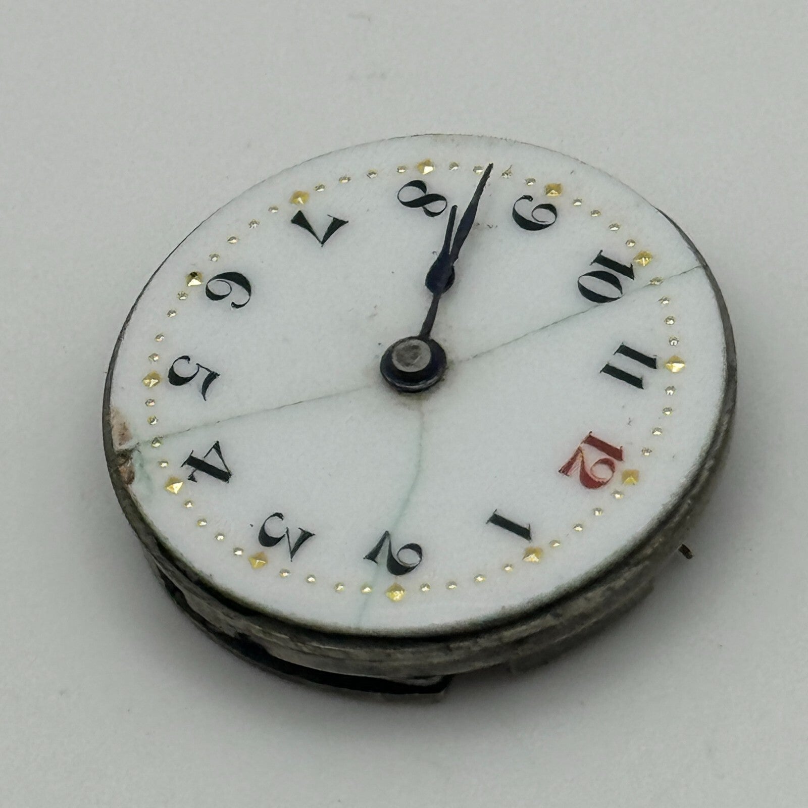 23.6mm Porcelain Dial Trench Dial Hands Watch Movement Manual Wind PARTS SPARES