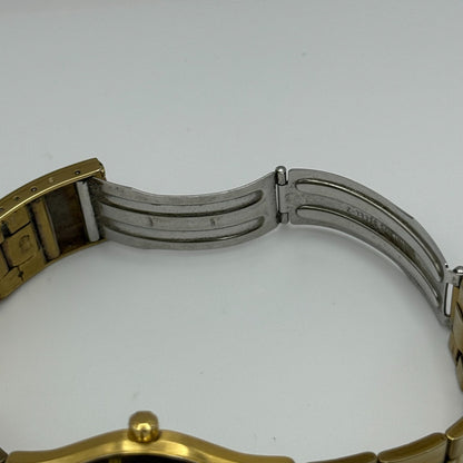 Seiko Mens Quartz Watch 7N43-9070 Gold Tone Bracelet Japan 36mm PARTS REPAIR