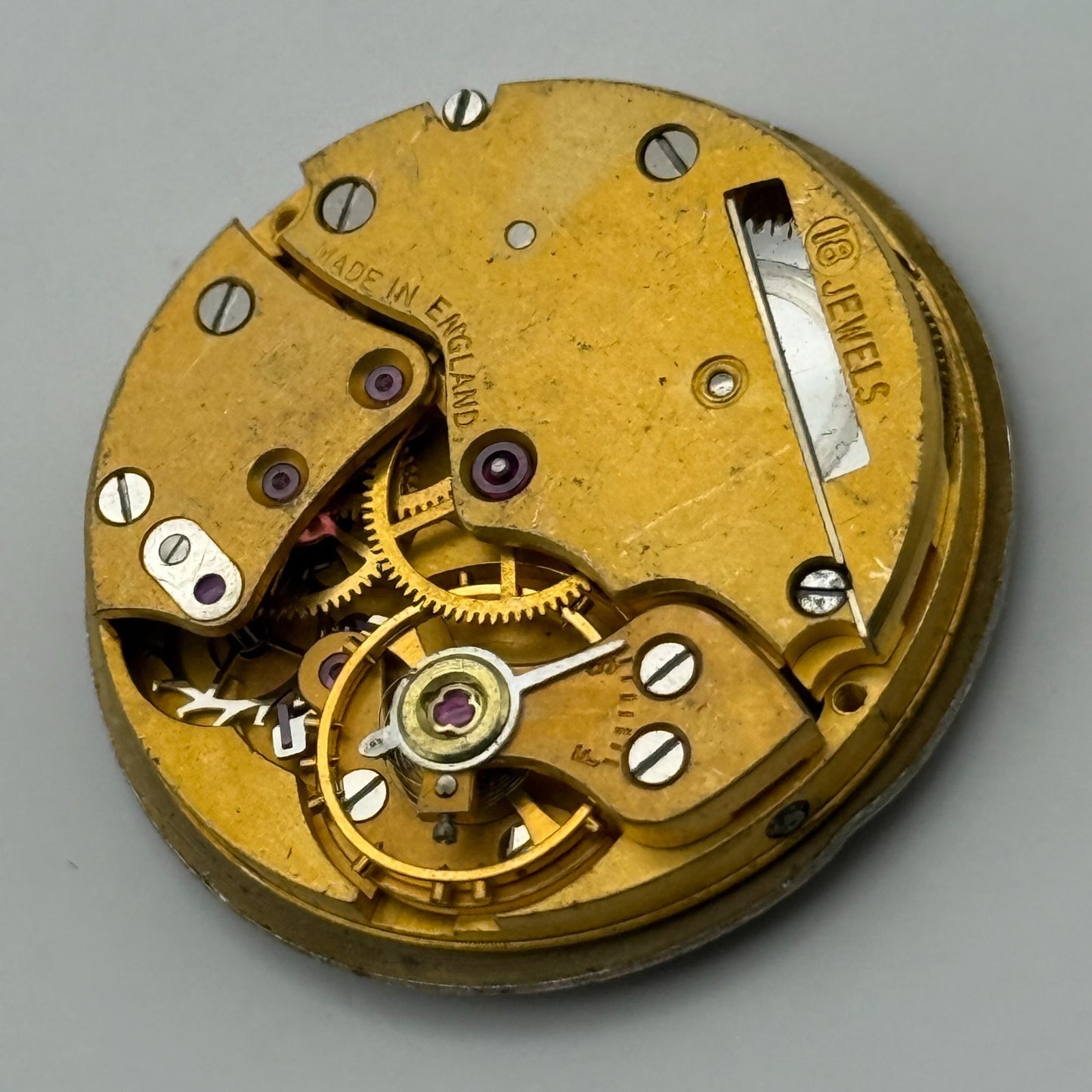 Smiths De Luxe Garrard 18 Jewels Watch Movement Manual Wind Vintage Parts 26.8mm
