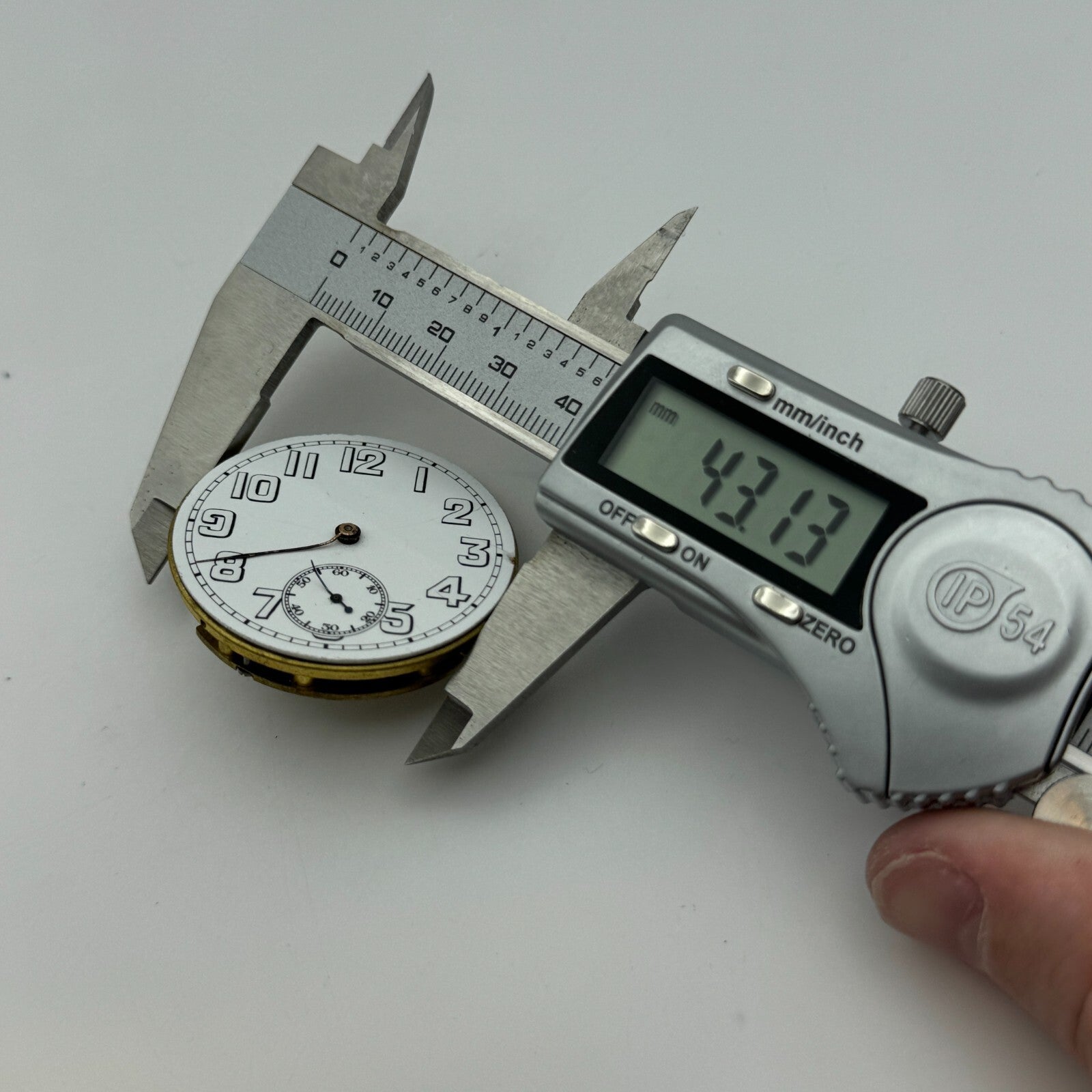 43.1mm Vintage Keystone USA 15 Jewels Swiss Hunter Pocket Watch Movement PARTS