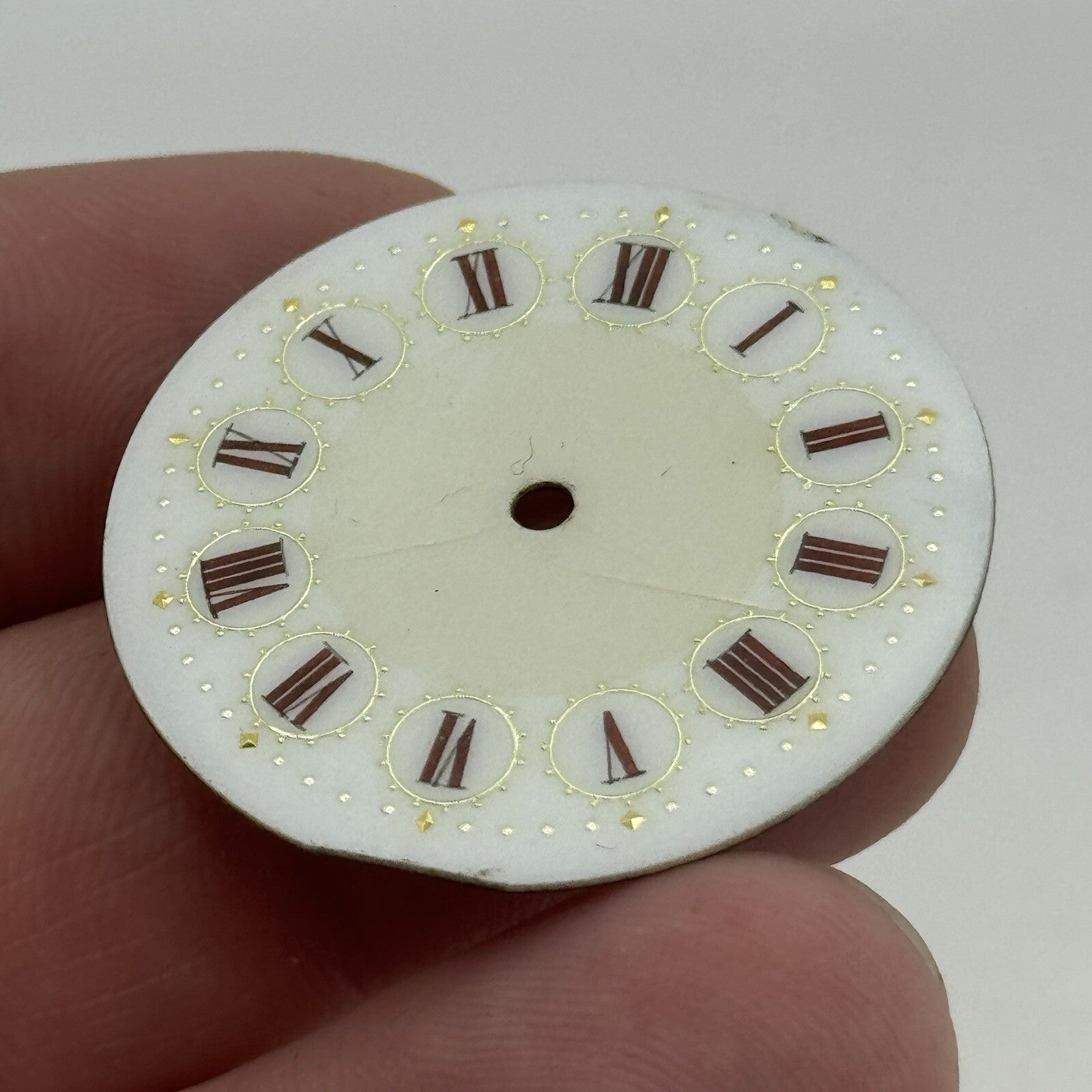 33mm Antique Beautiful Porcelain Patterned Pocket Watch Dial Spares Parts