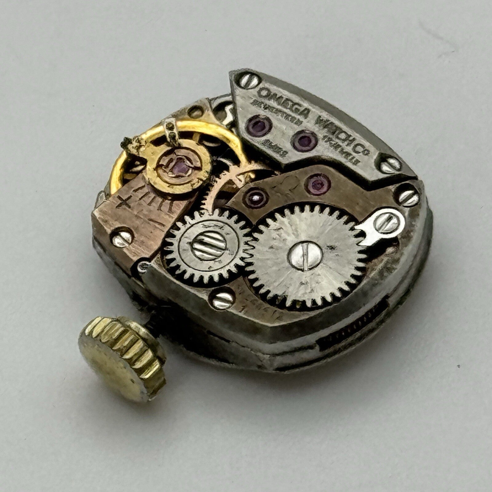 13.4mm Omega 485 Cal Watch Movement Dial Hands Parts Repair Vintage