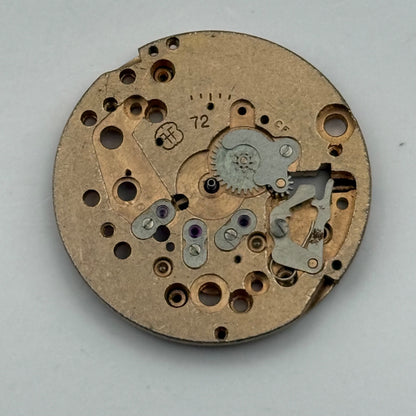 FHF 72 Watch Movement Main Plate Manual Wind Vintage Swiss Parts Repair 25.9mm