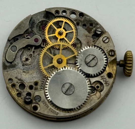 Peseux 6/240 Watch Movement Manual Wind Vintage Swiss Parts Repair Spares 21.9mm