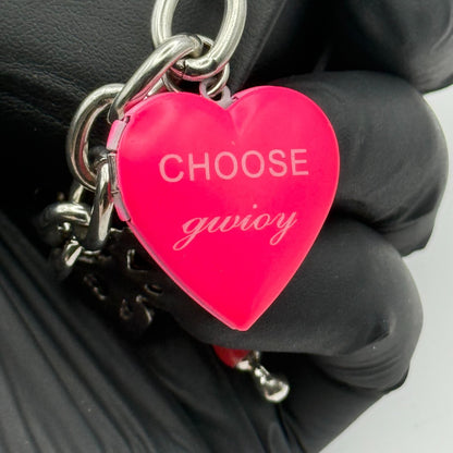 Ladies Quartz Watch Heart Dial Silver Tone Bracelet Stylish Charms Working 28mm