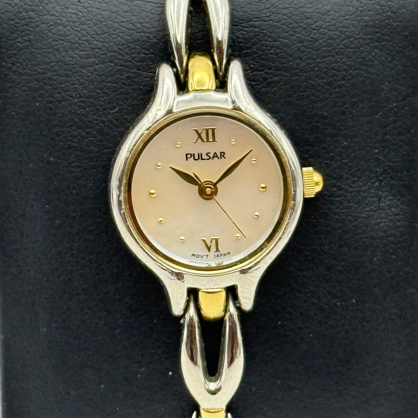 20mm Working Ladies Pulsar V401-X209 Two Tone Quartz Japan Watch 6.5 Inches