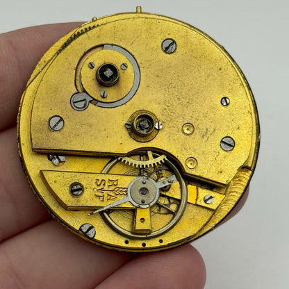 45.7mm Antique Key Wound Roman Numerals Dial Pocket Watch Movement PARTS SPARES