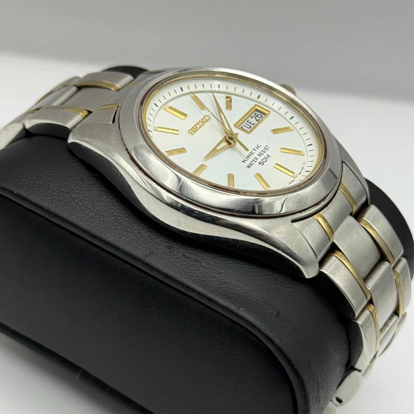 Seiko Kinetic 50M Men's Quartz Watch 5M63 - 0AC0 Date Dial 41mm PARTS REPAIR