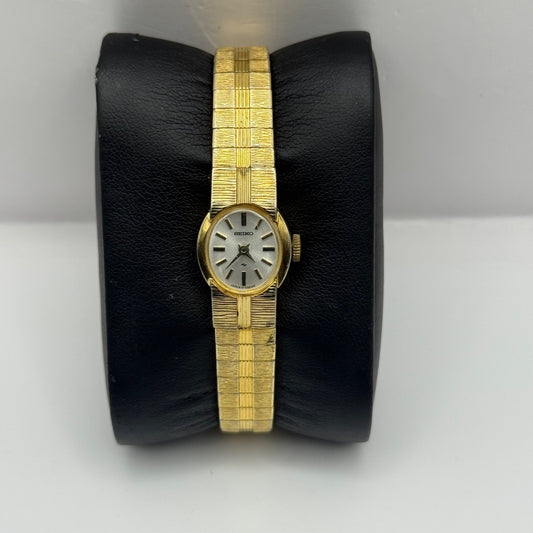 Vintage Seiko Mechanical Watch Ladies Gold Plated Japan 11-7070 Working 15mm