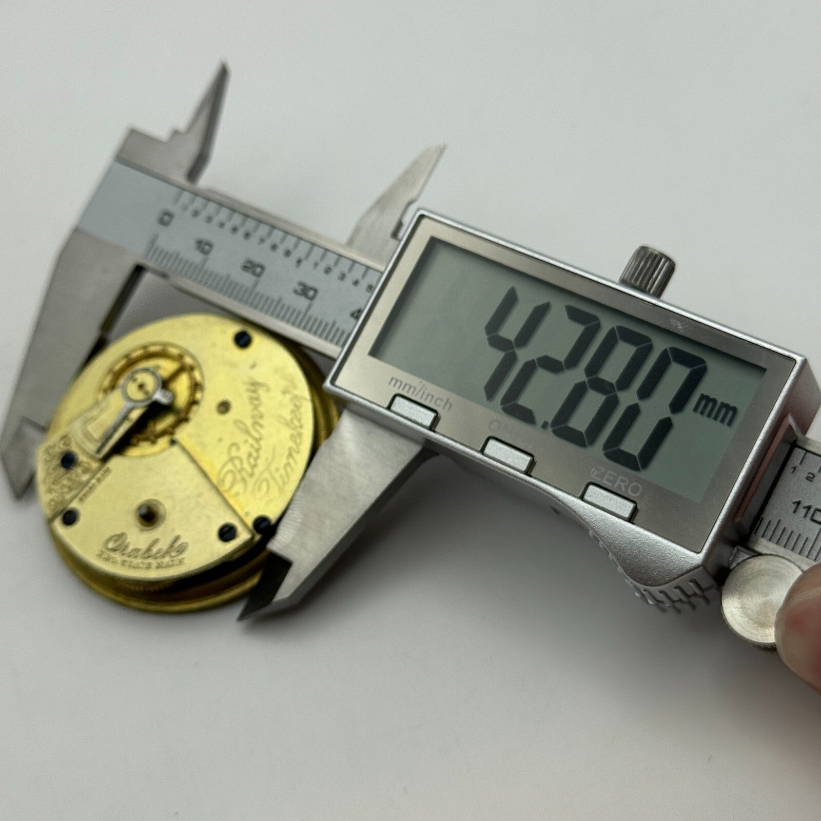 47.6mm Antique Railway Timekeeper Key Wound Pocket Watch Movement PARTS REPAIR