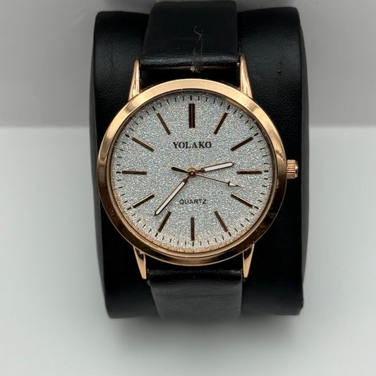 Working Ladies Yoloka Quartz Rose Gold Tone 39mm Quartz Watch New Battery