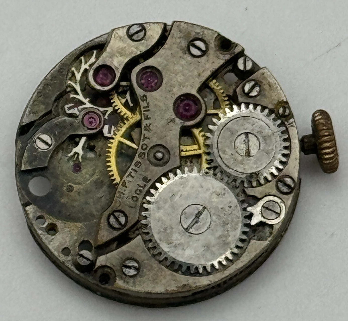 19.7mm C.H.F Tissot & Fils Locle Rare Early Manual Wind Watch Movement PARTS