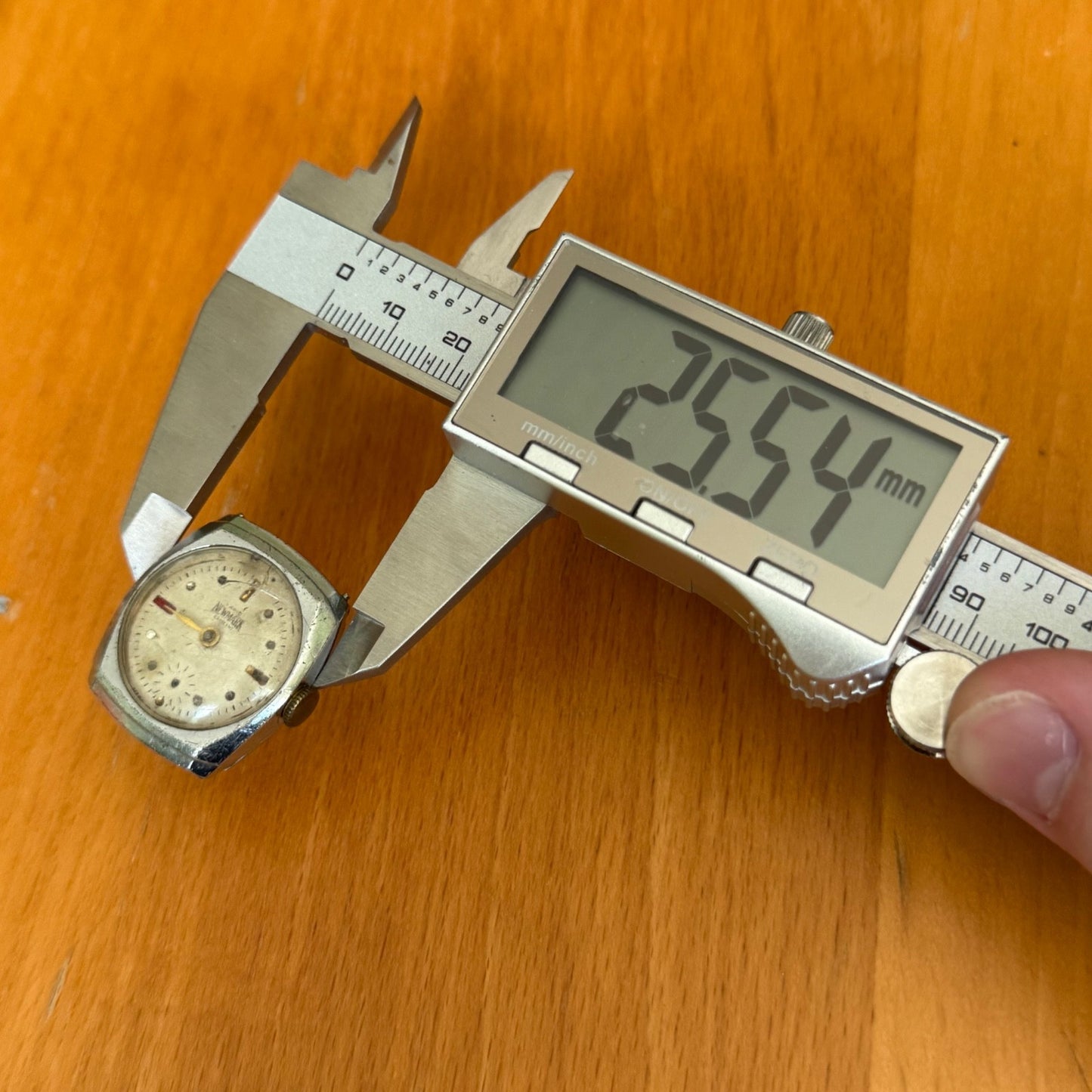 25mm Vintage Hinged Case Newmark Crescent England Nickel Chrome JD Watch PARTS