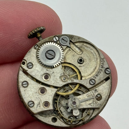 23.9mm Unidentified Swiss Sub Seconds Trench Watch Movement Manual Wind PARTS